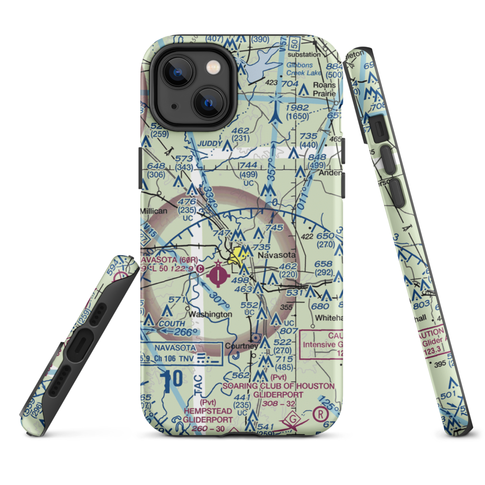 Bridle Ridge Airport (TS87) VFR Sectional  Tough iPhone Case iPhone 14 Plus model shown