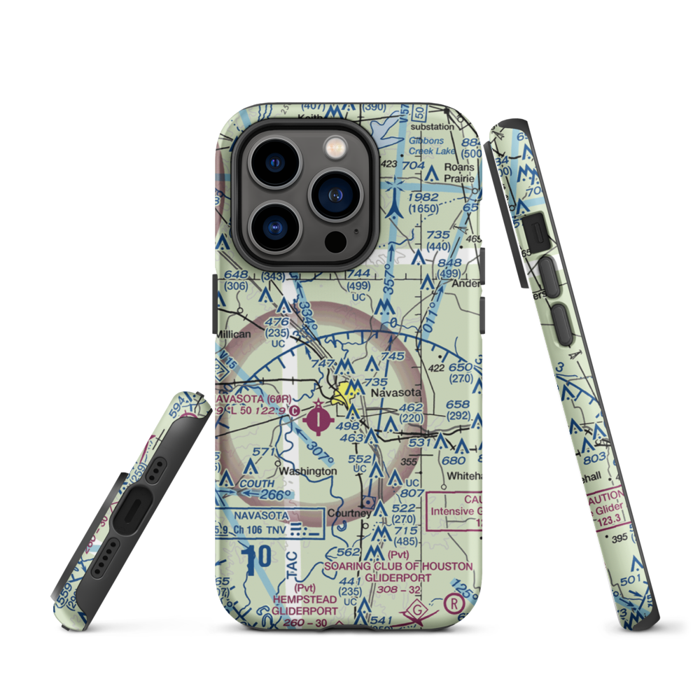 Bridle Ridge Airport (TS87) VFR Sectional  Tough iPhone Case iPhone 14 Pro model shown