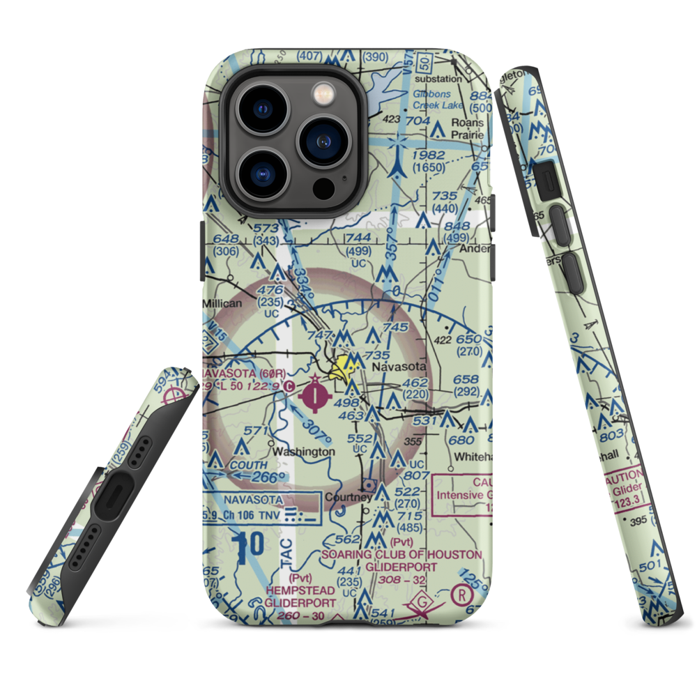 Bridle Ridge Airport (TS87) VFR Sectional  Tough iPhone Case iPhone 14 Pro Max model shown