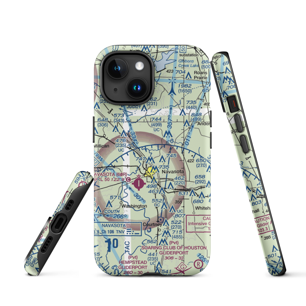 Bridle Ridge Airport (TS87) VFR Sectional  Tough iPhone Case iPhone 15 model shown