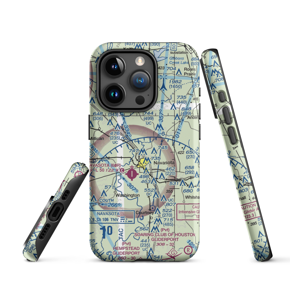 Bridle Ridge Airport (TS87) VFR Sectional  Tough iPhone Case iPhone 15 Pro model shown