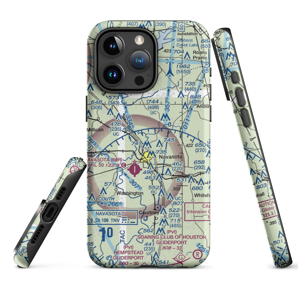Bridle Ridge Airport (TS87) VFR Sectional  Tough iPhone Case iPhone 15 Pro Max model shown