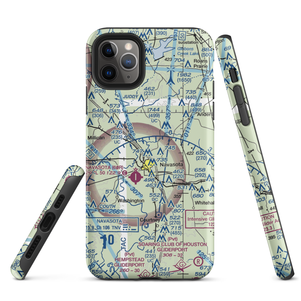 Bridle Ridge Airport (TS87) VFR Sectional  Tough iPhone Case iPhone 11 Pro Max model shown