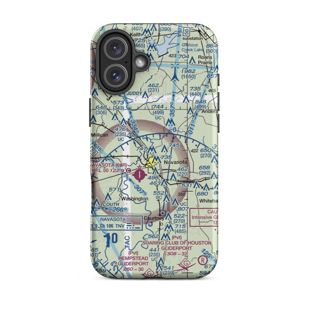 Bridle Ridge Airport (TS87) VFR Sectional  Tough iPhone Case iPhone 16 Plus model shown