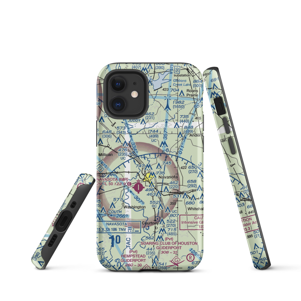 Bridle Ridge Airport (TS87) VFR Sectional  Tough iPhone Case iPhone 12 mini model shown