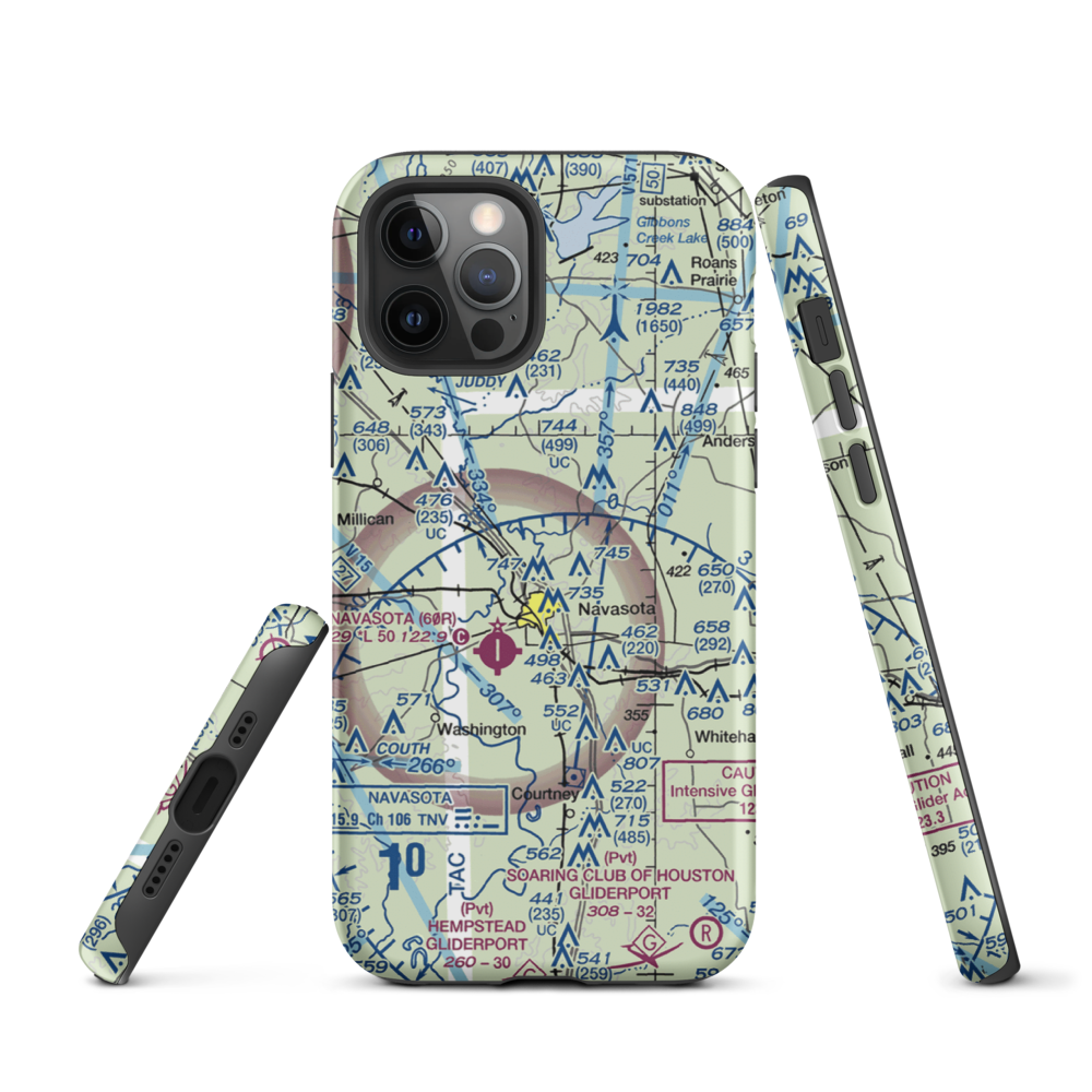 Bridle Ridge Airport (TS87) VFR Sectional  Tough iPhone Case iPhone 12 Pro model shown