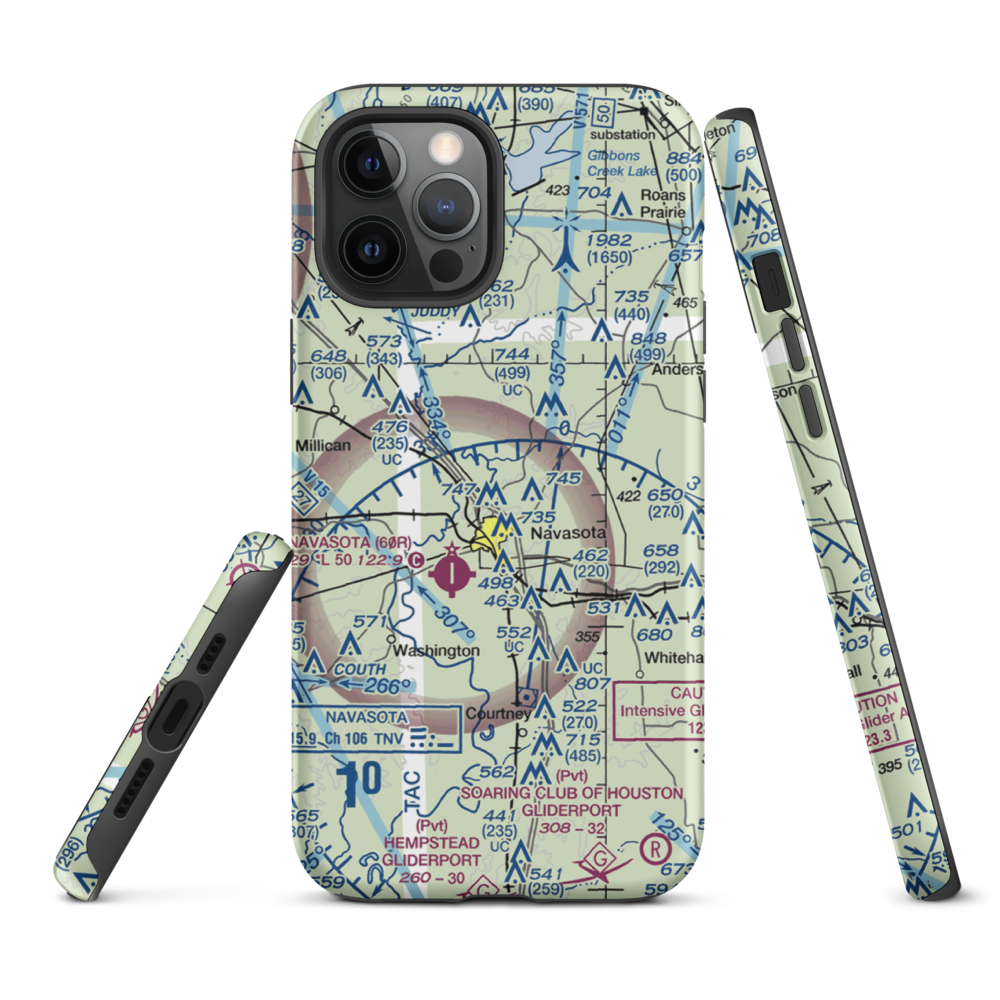 Bridle Ridge Airport (TS87) VFR Sectional  Tough iPhone Case iPhone 12 Pro Max model shown