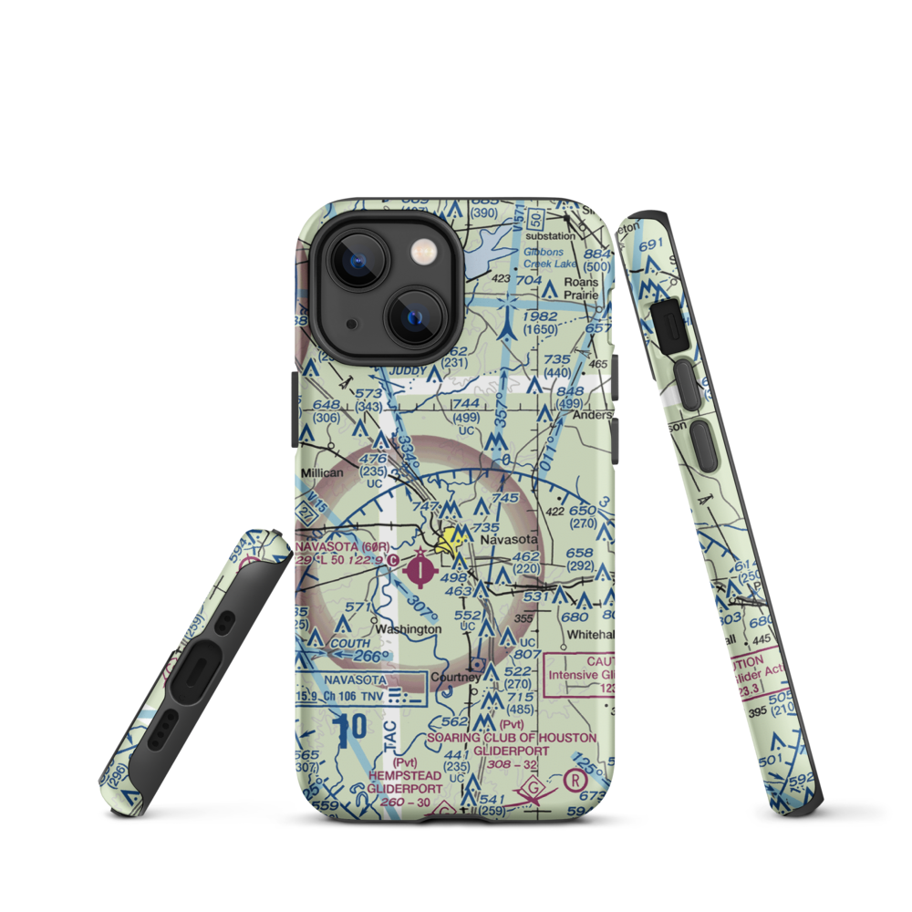 Bridle Ridge Airport (TS87) VFR Sectional  Tough iPhone Case iPhone 13 mini model shown