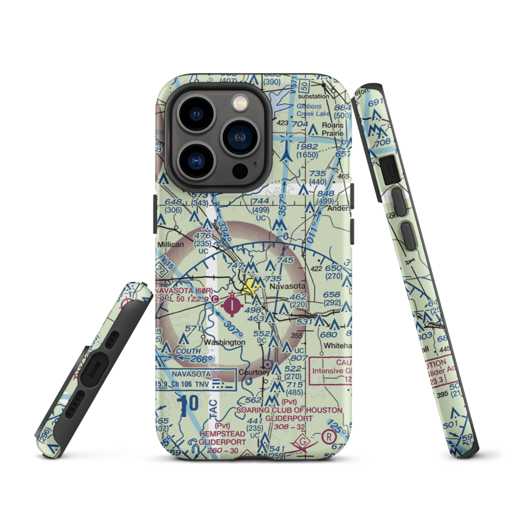 Bridle Ridge Airport (TS87) VFR Sectional  Tough iPhone Case iPhone 13 Pro model shown