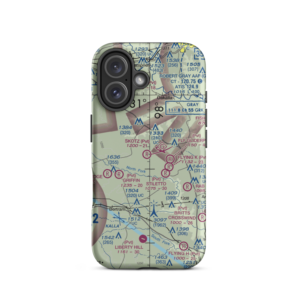 Briggs / Skotz Airfield (99XA) VFR Sectional  Tough iPhone Case iPhone 16 model shown