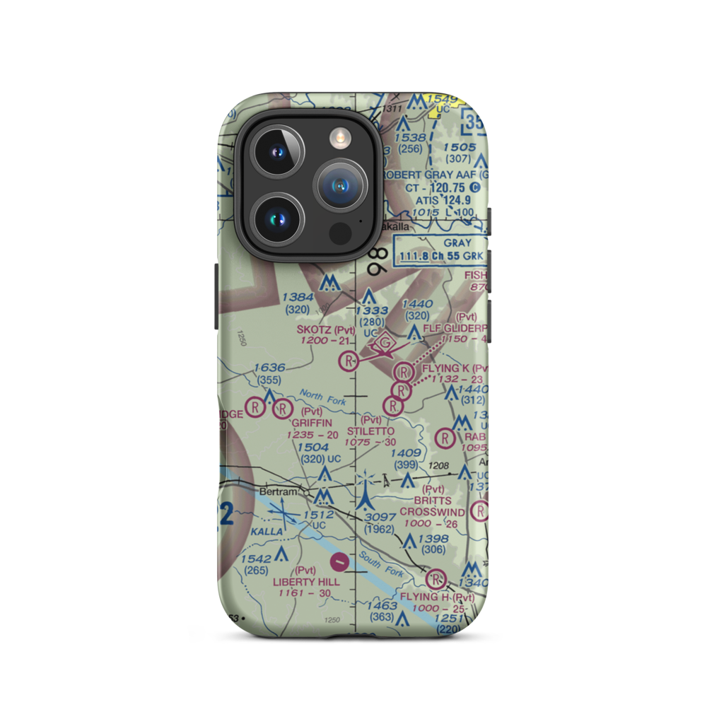 Briggs / Skotz Airfield (99XA) VFR Sectional  Tough iPhone Case iPhone 16 Pro model shown
