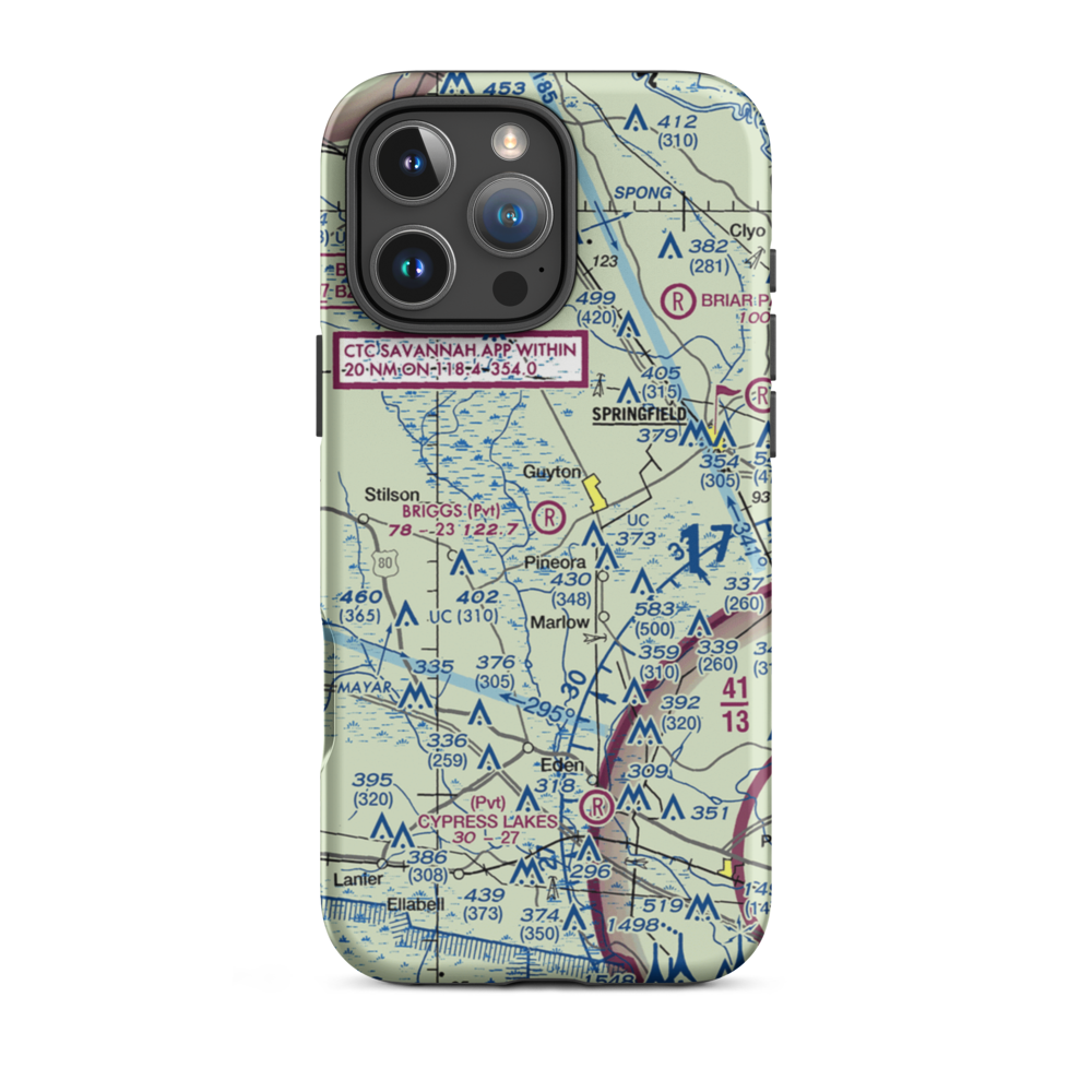 Briggs Field (GA43) VFR Sectional  Tough iPhone Case iPhone 16 Pro Max model shown