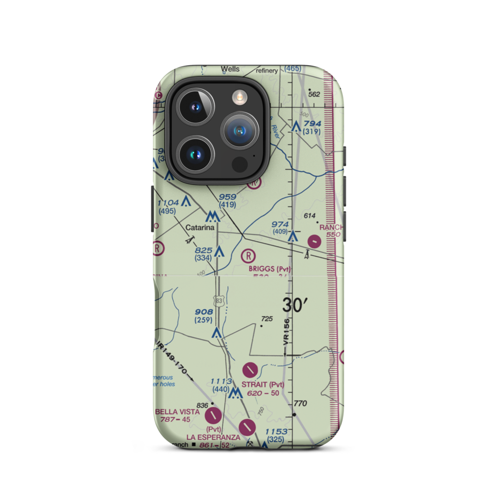 Briggs Ranch Airport (99TX) VFR Sectional  Tough iPhone Case iPhone 16 Pro model shown