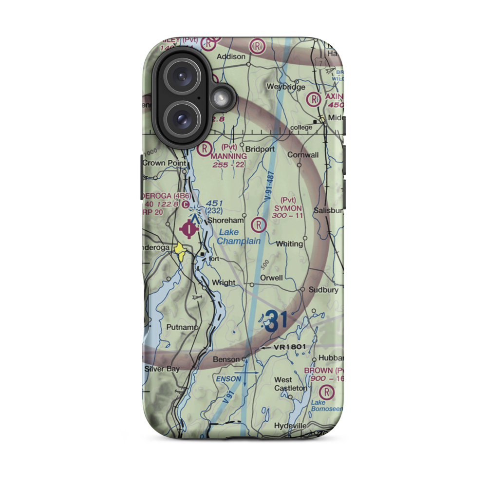 Brisson Airport (37VT) VFR Sectional  Tough iPhone Case iPhone 16 Plus model shown