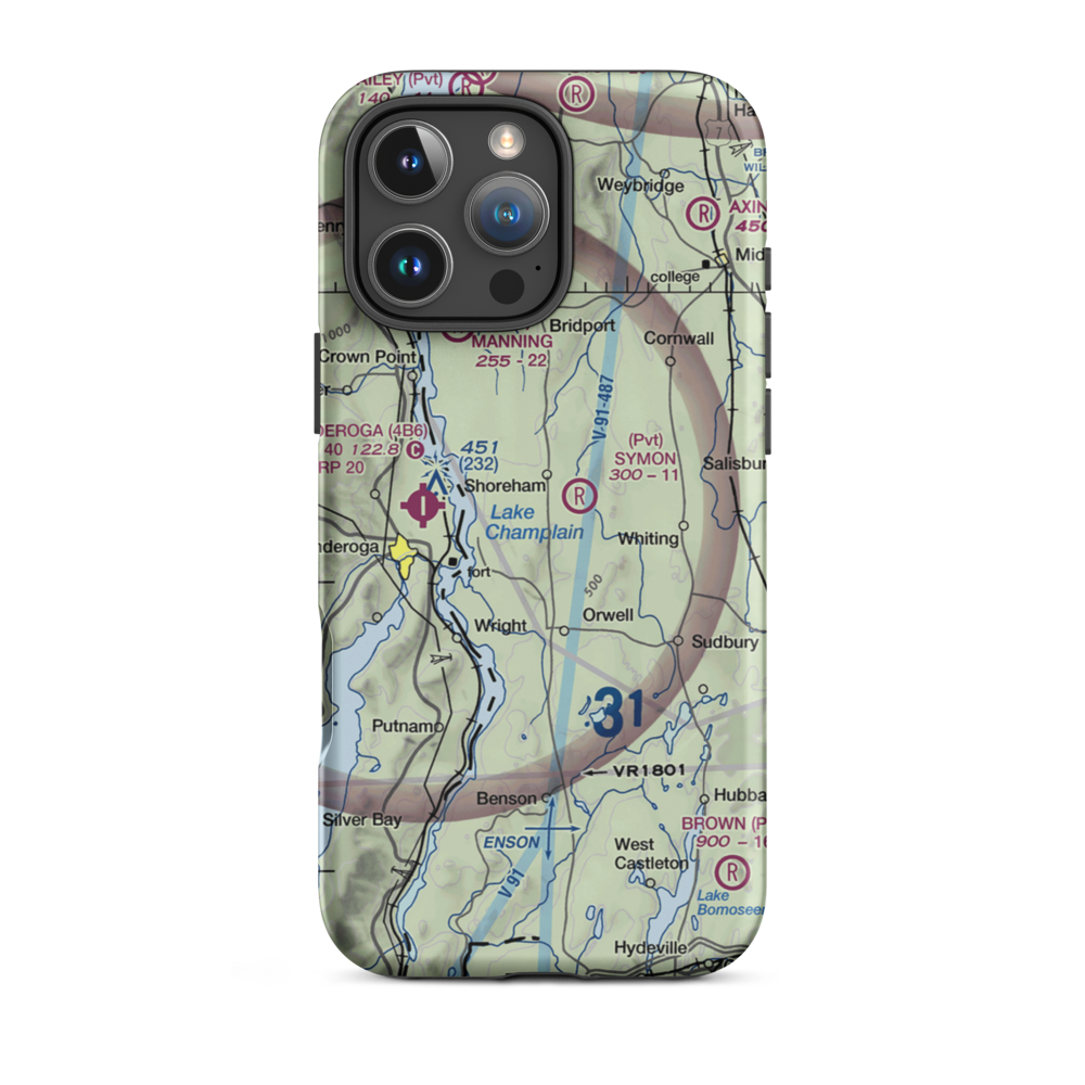 Brisson Airport (37VT) VFR Sectional  Tough iPhone Case iPhone 16 Pro Max model shown