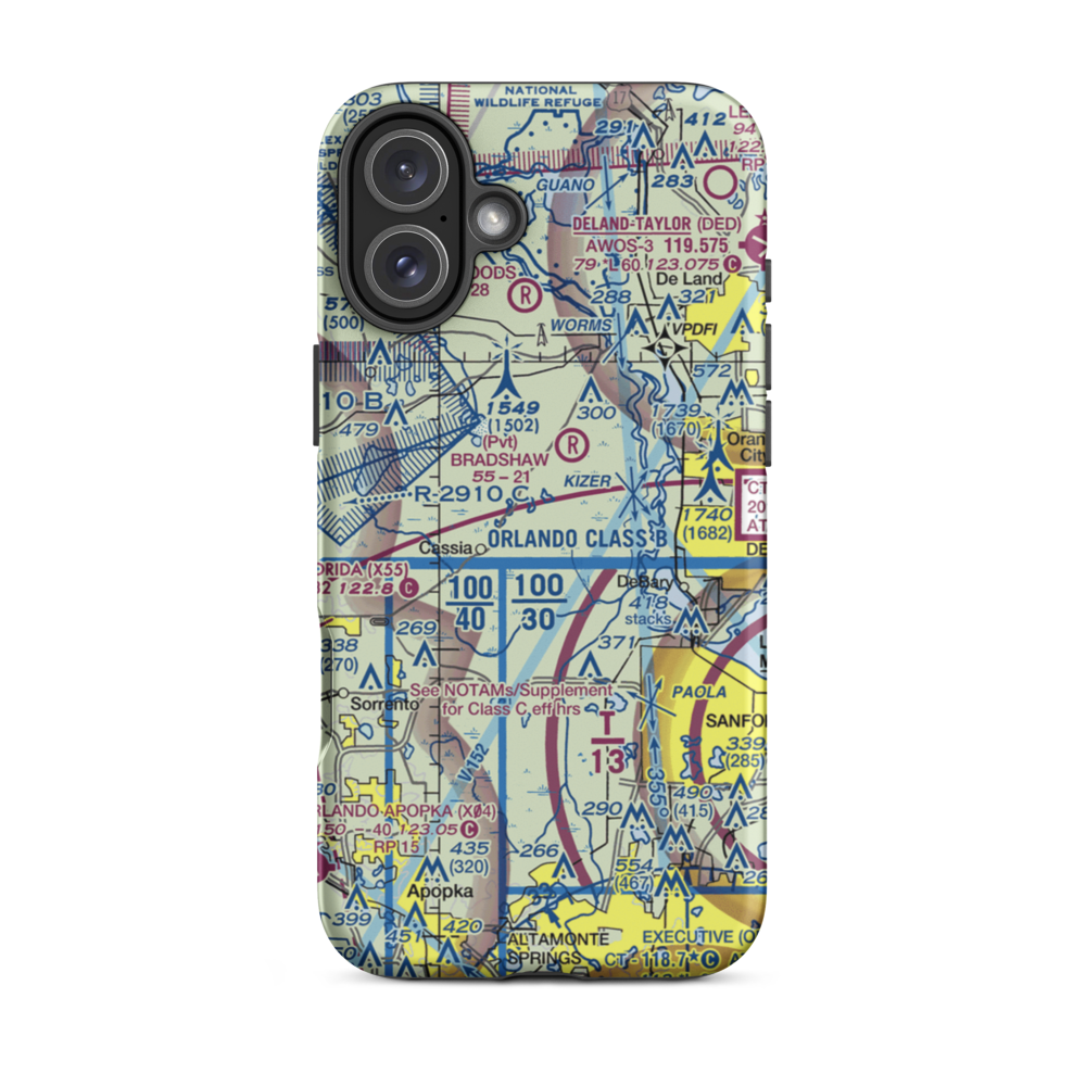 Britt Brown & Porter Ranch Airport (6FD6) VFR Sectional  Tough iPhone Case iPhone 16 Plus model shown