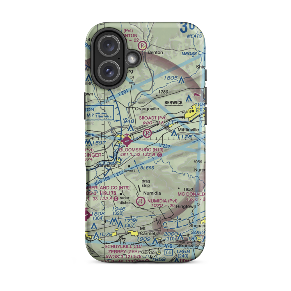 Broadt Personal Use Airport (5PA1) VFR Sectional  Tough iPhone Case iPhone 16 Plus model shown
