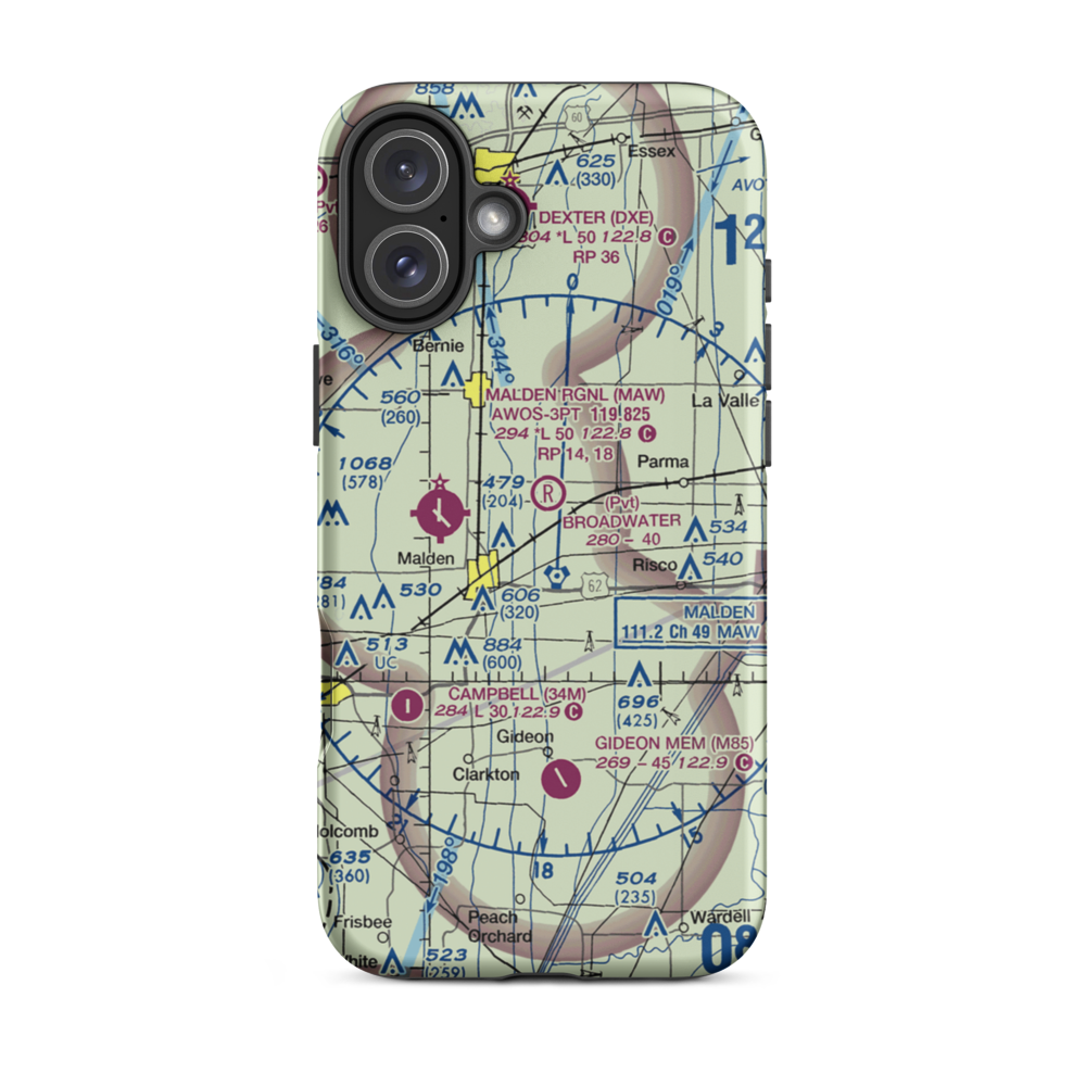 Broadwater Airport (MU04) VFR Sectional  Tough iPhone Case iPhone 16 Plus model shown