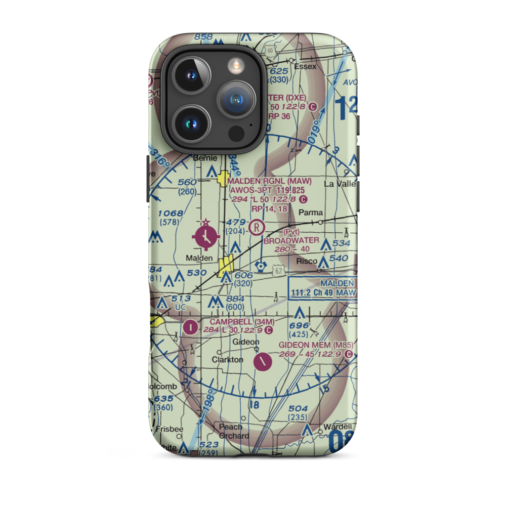 Broadwater Airport (MU04) VFR Sectional  Tough iPhone Case iPhone 16 Pro Max model shown