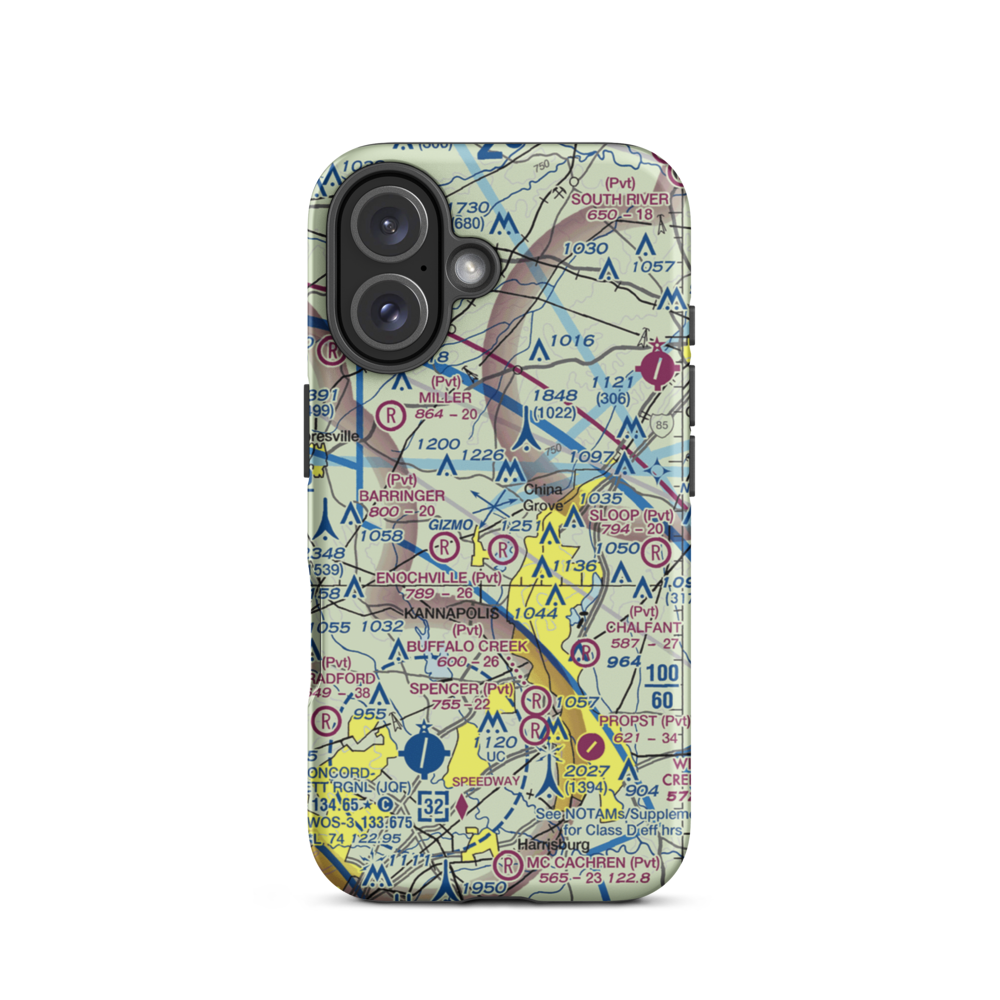 Broadway Airfield (44NC) VFR Sectional  Tough iPhone Case iPhone 16 model shown