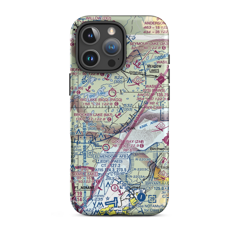Brocker Lake Seaplane Base (6A7) VFR Sectional  Tough iPhone Case iPhone 16 Pro Max model shown