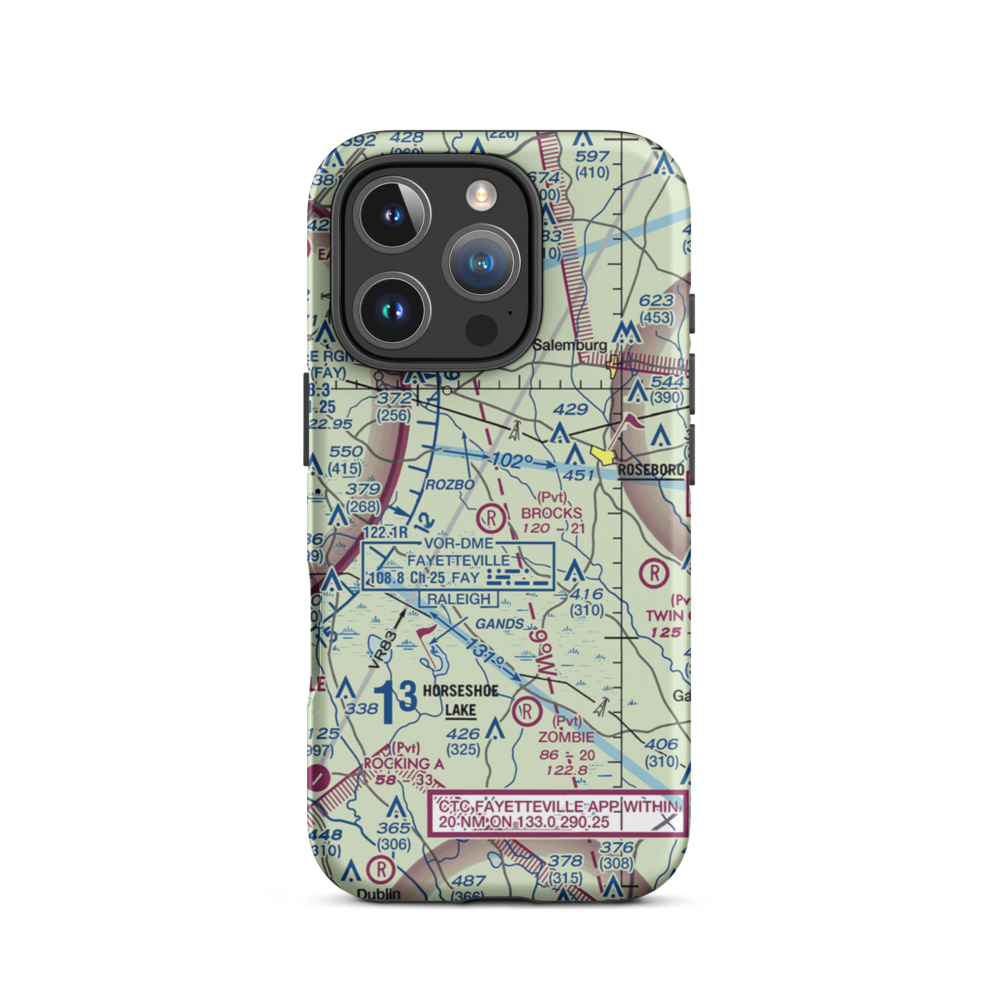 Brocks Airport (87NC) VFR Sectional  Tough iPhone Case iPhone 16 Pro model shown