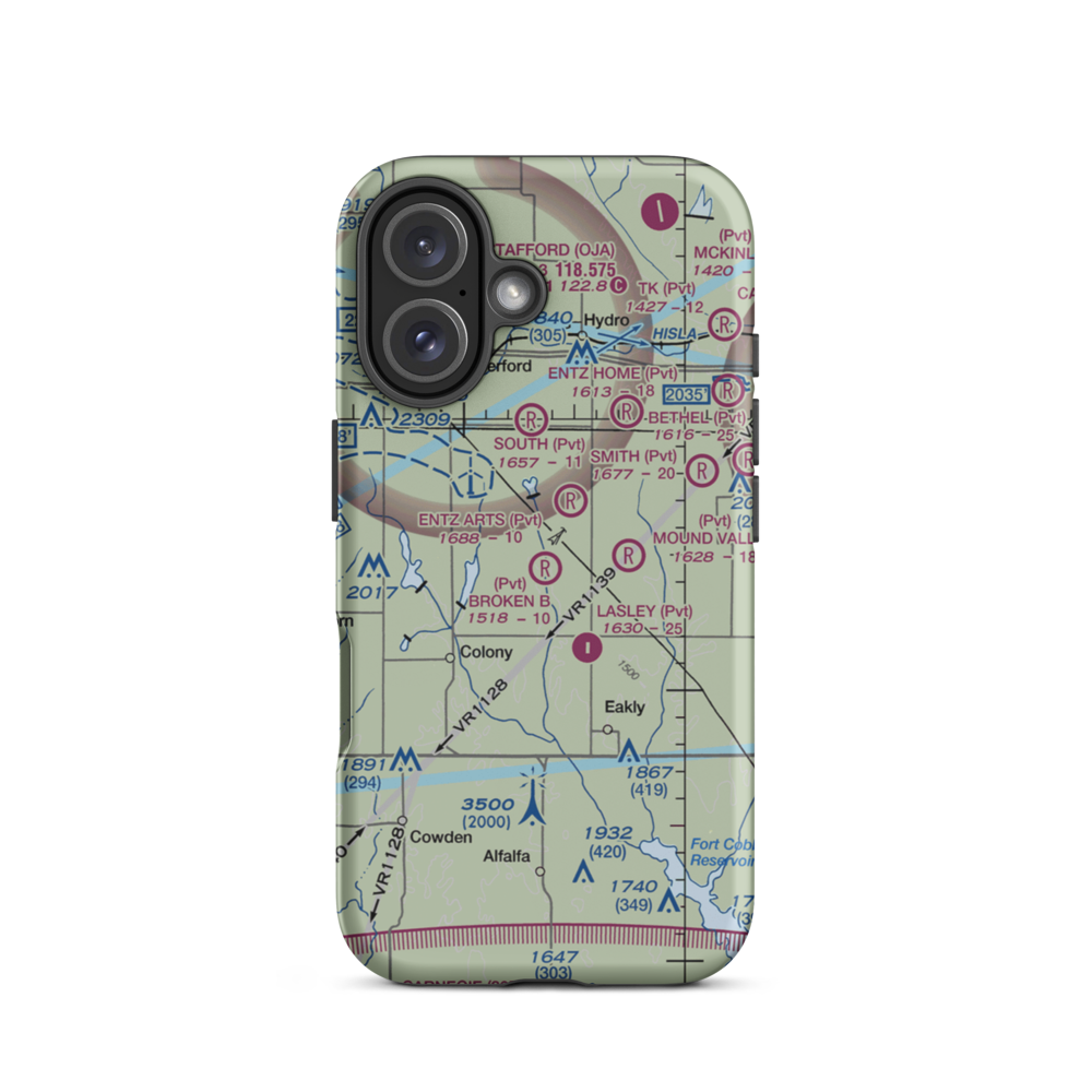 Broken B Airport (08OL) VFR Sectional  Tough iPhone Case iPhone 16 model shown