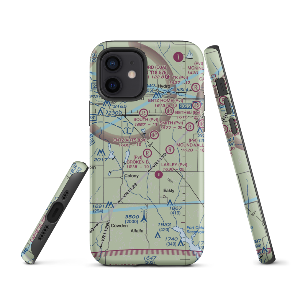 Broken B Airport (08OL) VFR Sectional  Tough iPhone Case iPhone 12 model shown