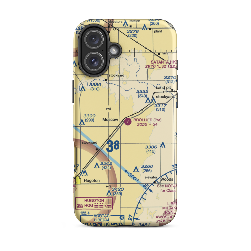 Brollier Airport (SN97) VFR Sectional  Tough iPhone Case iPhone 16 Plus model shown