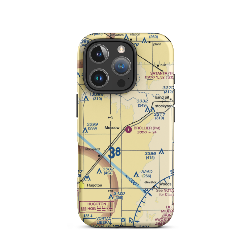 Brollier Airport (SN97) VFR Sectional  Tough iPhone Case iPhone 16 Pro model shown