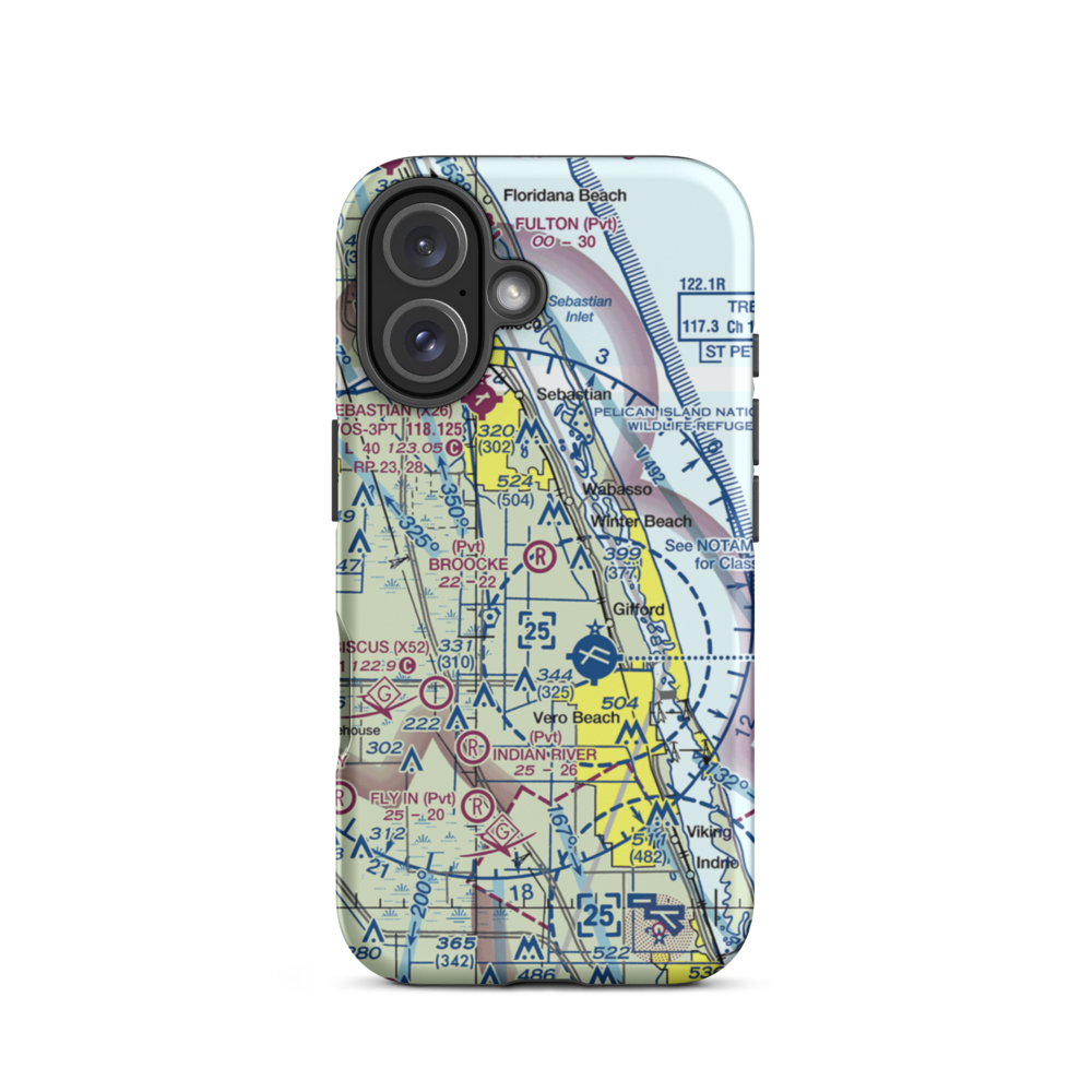 Broocke Air Patch Airport (FL95) VFR Sectional  Tough iPhone Case iPhone 16 model shown