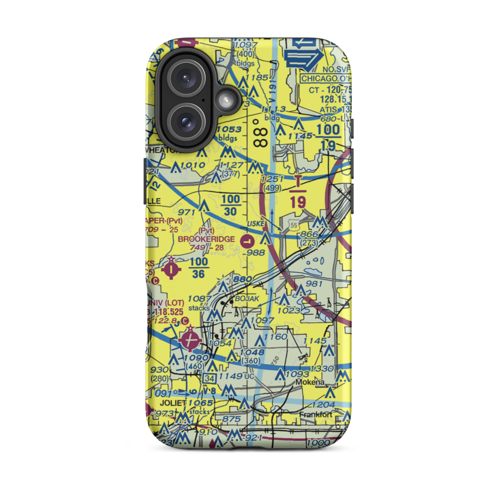 Brookeridge Air Park (LL22) VFR Sectional  Tough iPhone Case iPhone 16 Plus model shown