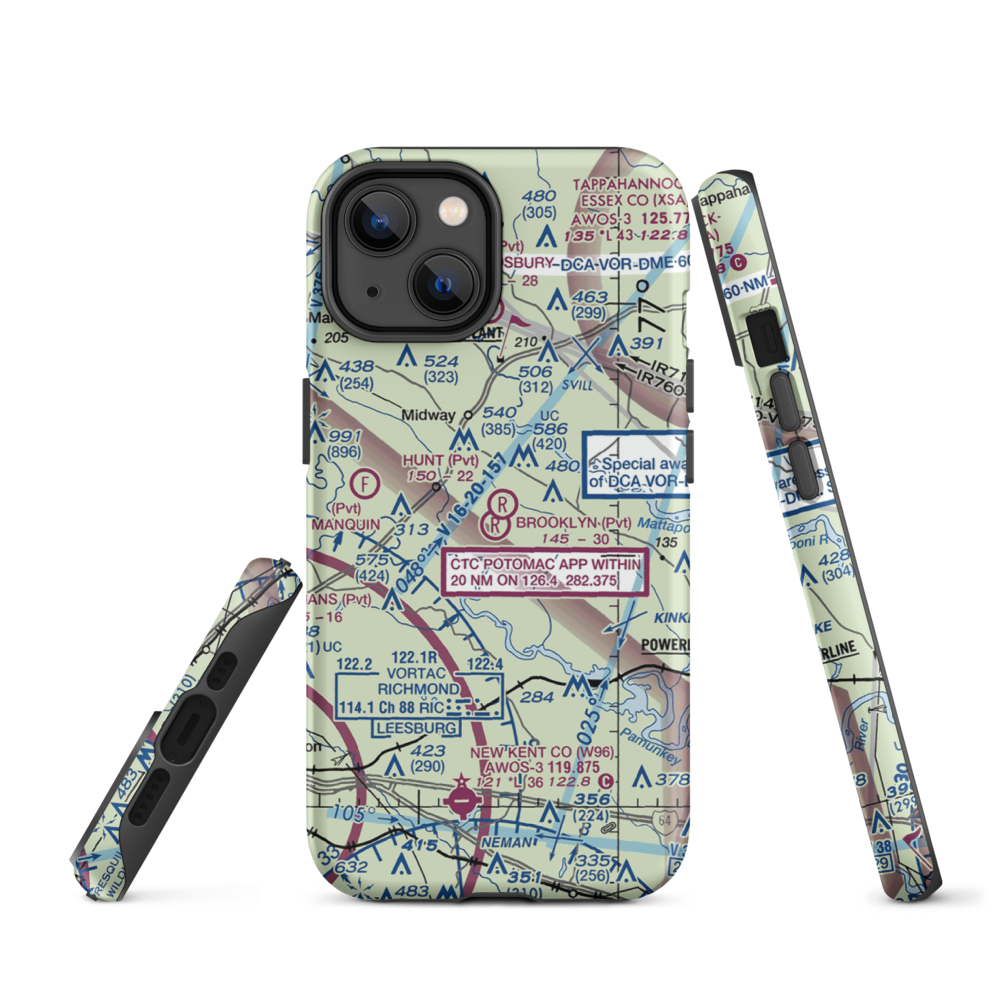 Brooklyn Airport (0VI1) VFR Sectional  Tough iPhone Case iPhone 14 model shown
