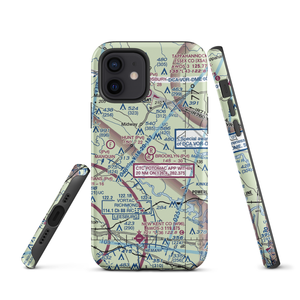 Brooklyn Airport (0VI1) VFR Sectional  Tough iPhone Case iPhone 12 model shown