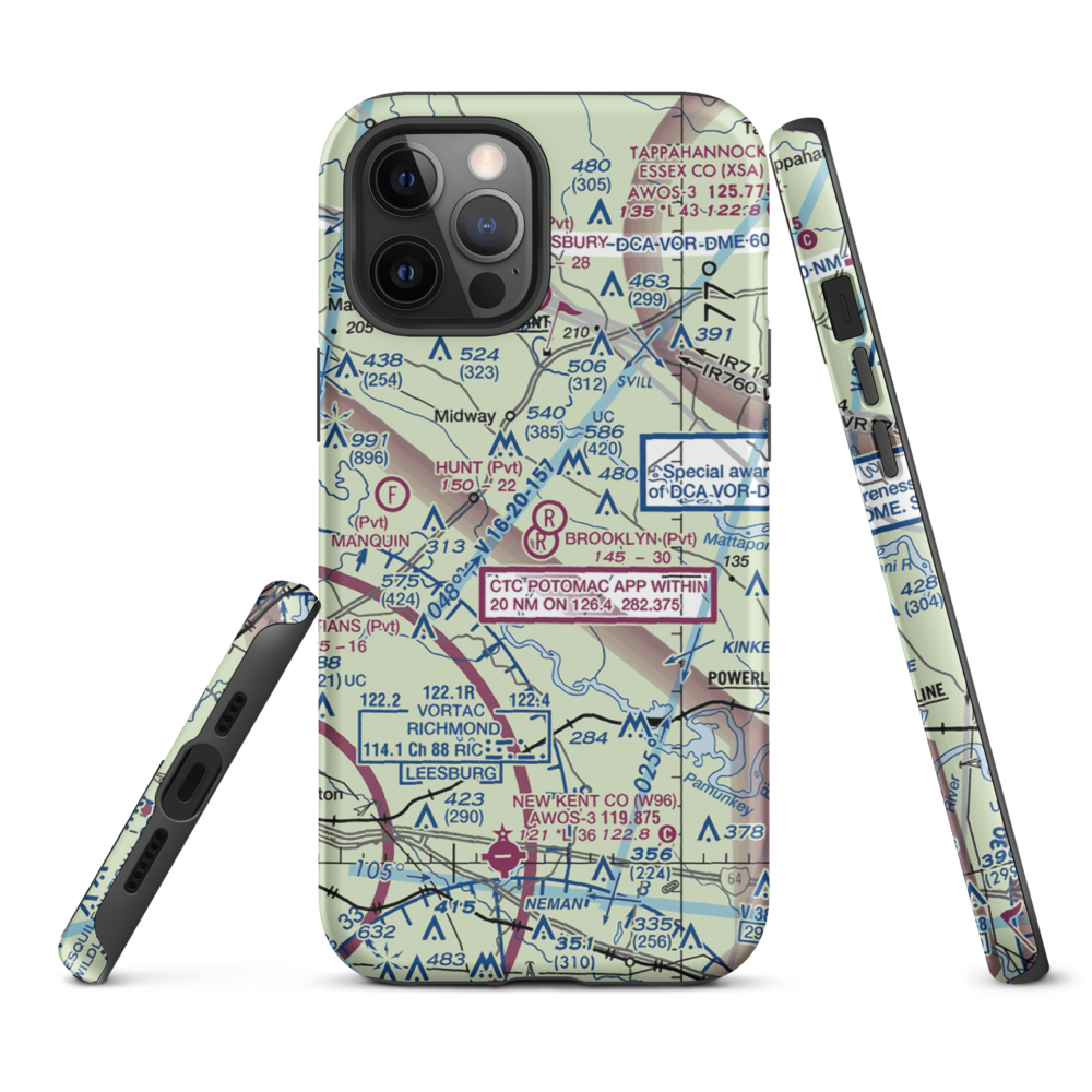 Brooklyn Airport (0VI1) VFR Sectional  Tough iPhone Case iPhone 12 Pro Max model shown