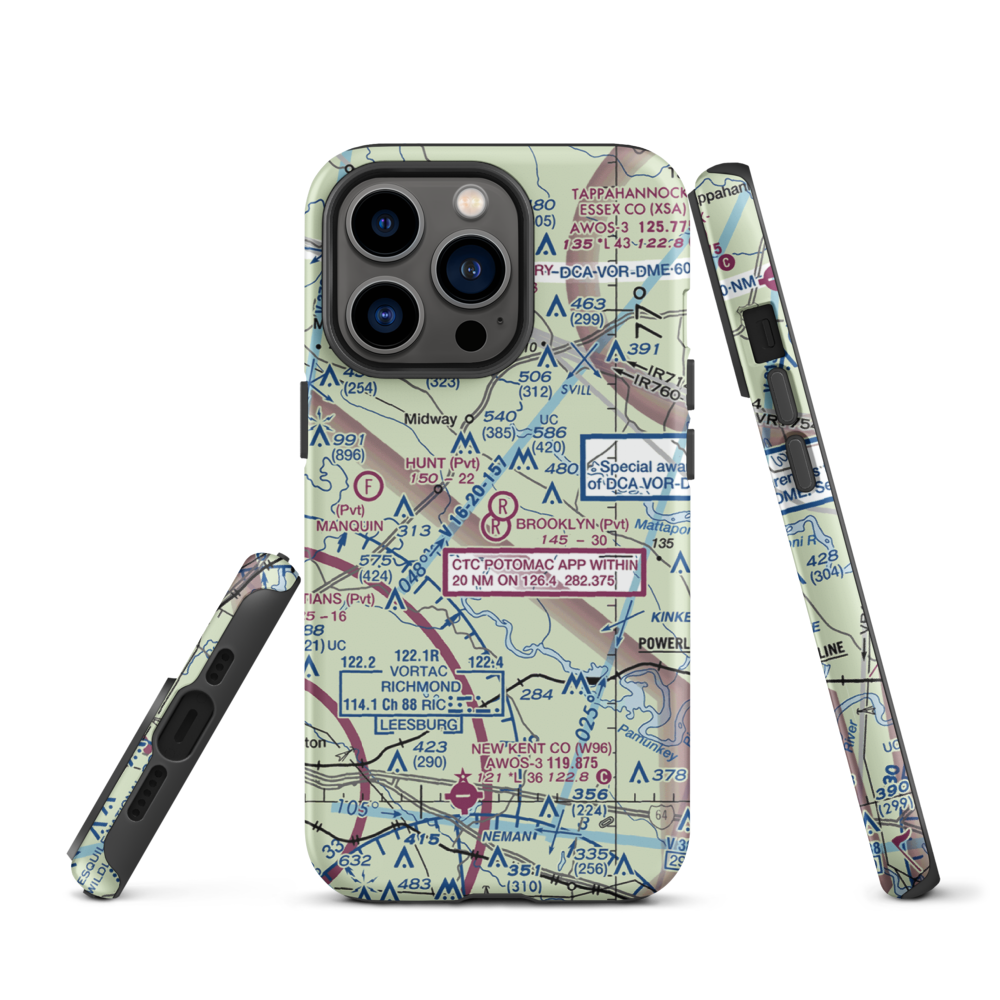 Brooklyn Airport (0VI1) VFR Sectional  Tough iPhone Case iPhone 13 Pro model shown