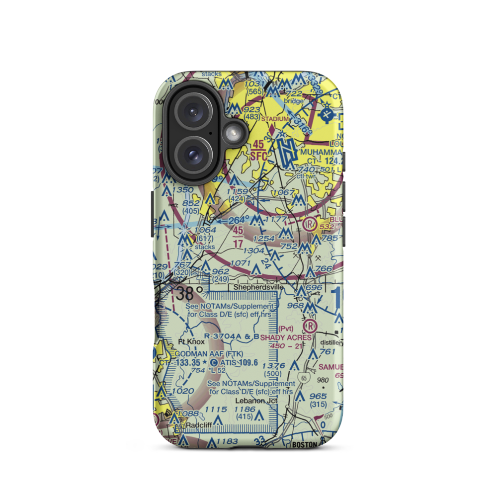 Brooks Field (73KY) VFR Sectional  Tough iPhone Case iPhone 16 model shown