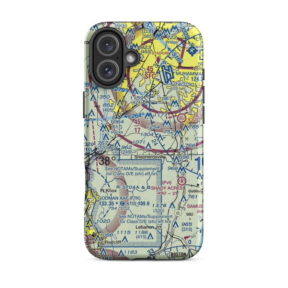 Brooks Field (73KY) VFR Sectional  Tough iPhone Case iPhone 16 Plus model shown