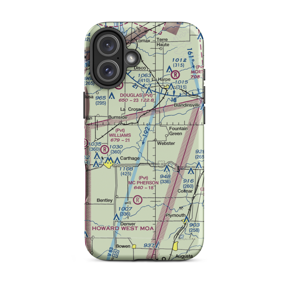 Brooks Ranch Airport (IL46) VFR Sectional  Tough iPhone Case iPhone 16 Plus model shown