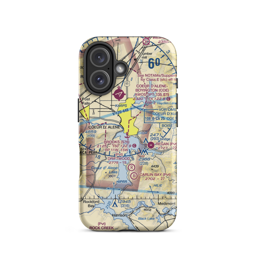 Brooks Seaplane Base (S76) VFR Sectional  Tough iPhone Case iPhone 16 model shown