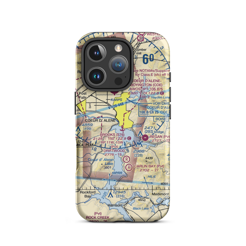 Brooks Seaplane Base (S76) VFR Sectional  Tough iPhone Case iPhone 16 Pro model shown