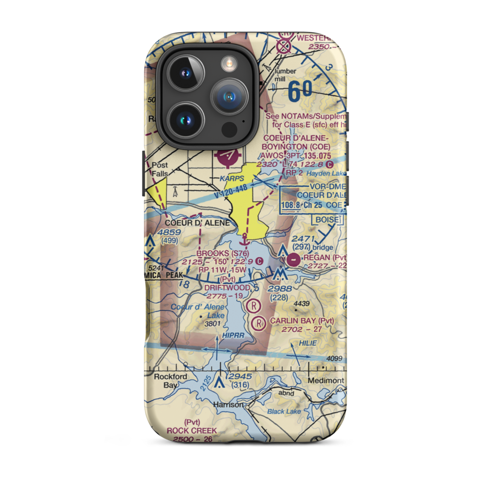 Brooks Seaplane Base (S76) VFR Sectional  Tough iPhone Case iPhone 16 Pro Max model shown