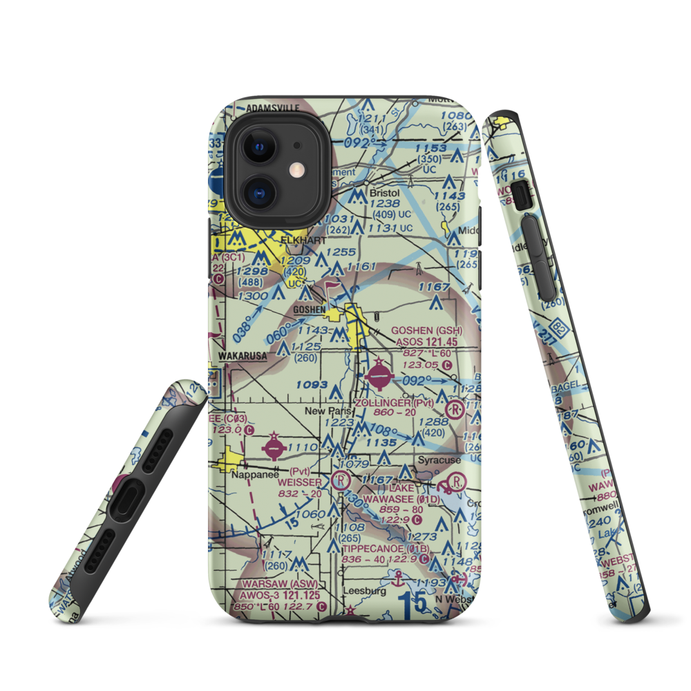Brown Airport (35II) VFR Sectional  Tough iPhone Case iPhone 11 model shown