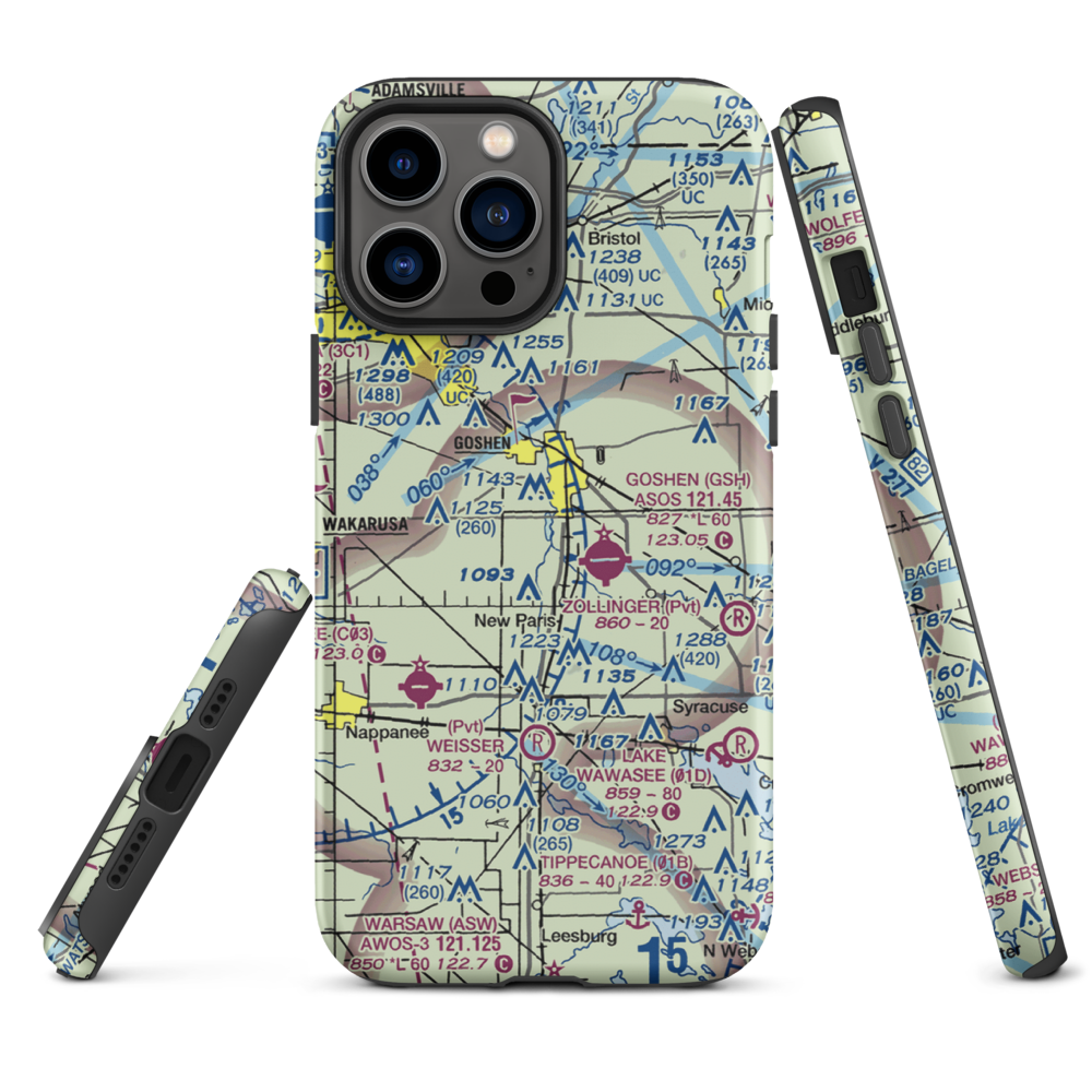 Brown Airport (35II) VFR Sectional  Tough iPhone Case iPhone 13 Pro Max model shown