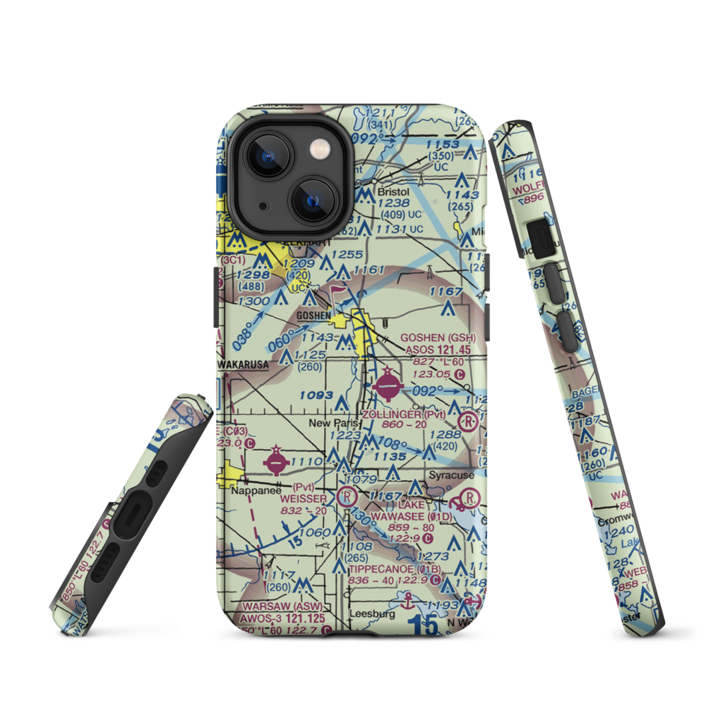 Brown Airport (35II) VFR Sectional  Tough iPhone Case iPhone 14 model shown