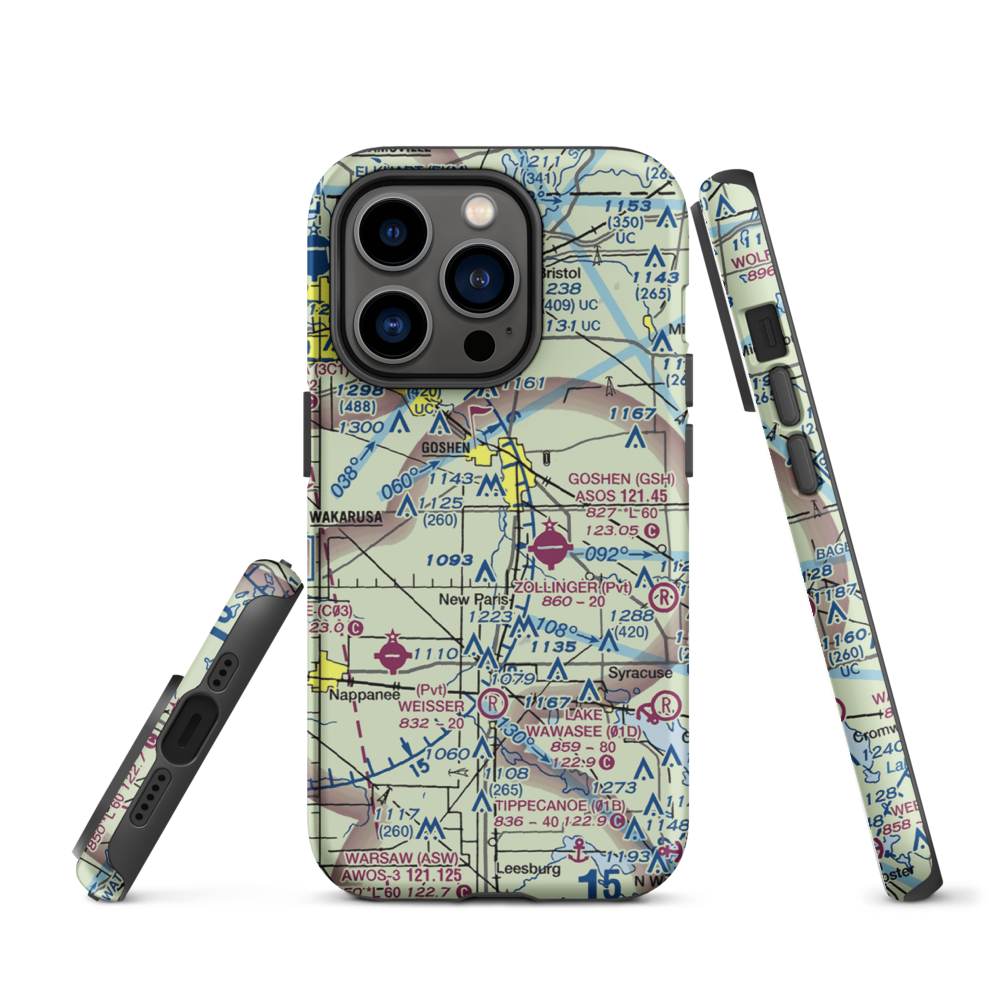 Brown Airport (35II) VFR Sectional  Tough iPhone Case iPhone 14 Pro model shown