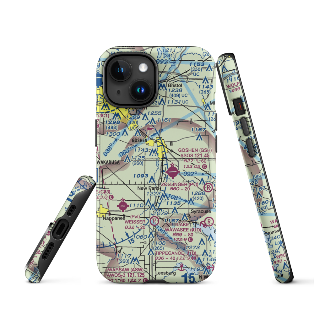 Brown Airport (35II) VFR Sectional  Tough iPhone Case iPhone 15 model shown