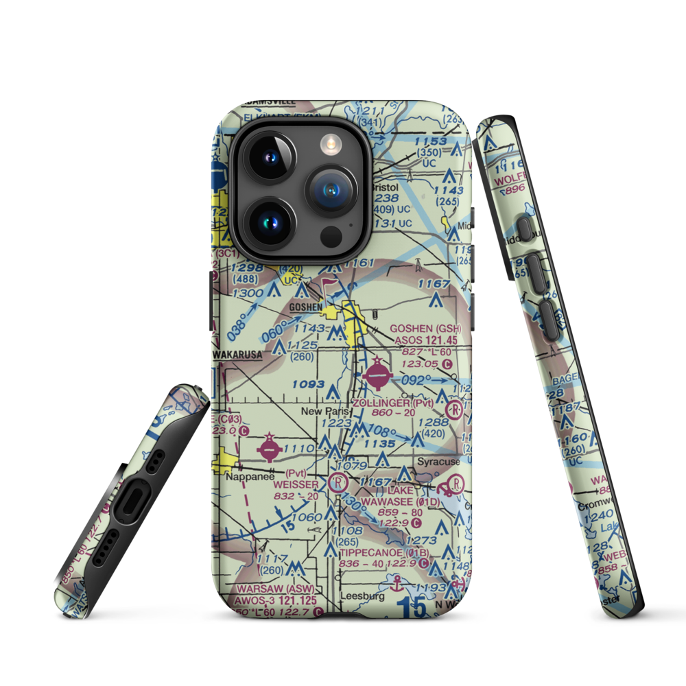 Brown Airport (35II) VFR Sectional  Tough iPhone Case iPhone 15 Pro model shown