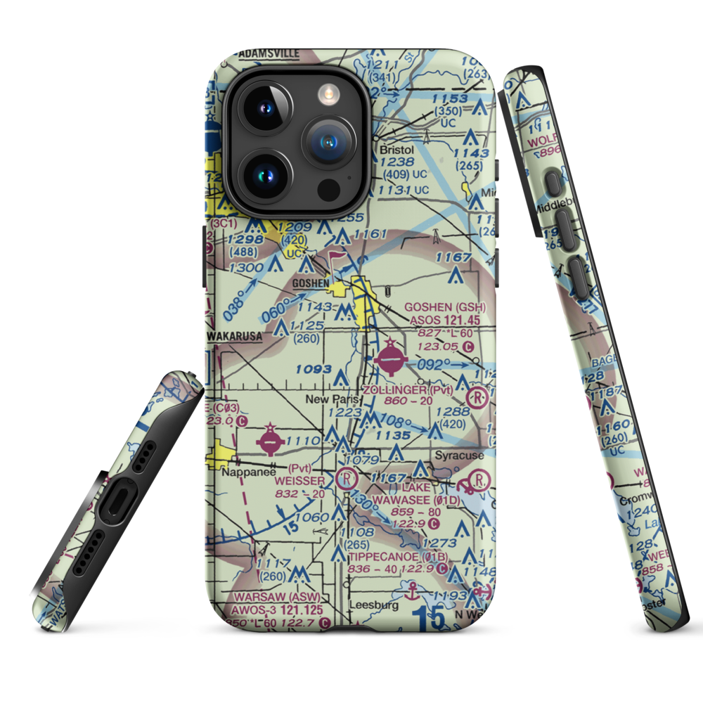 Brown Airport (35II) VFR Sectional  Tough iPhone Case iPhone 15 Pro Max model shown