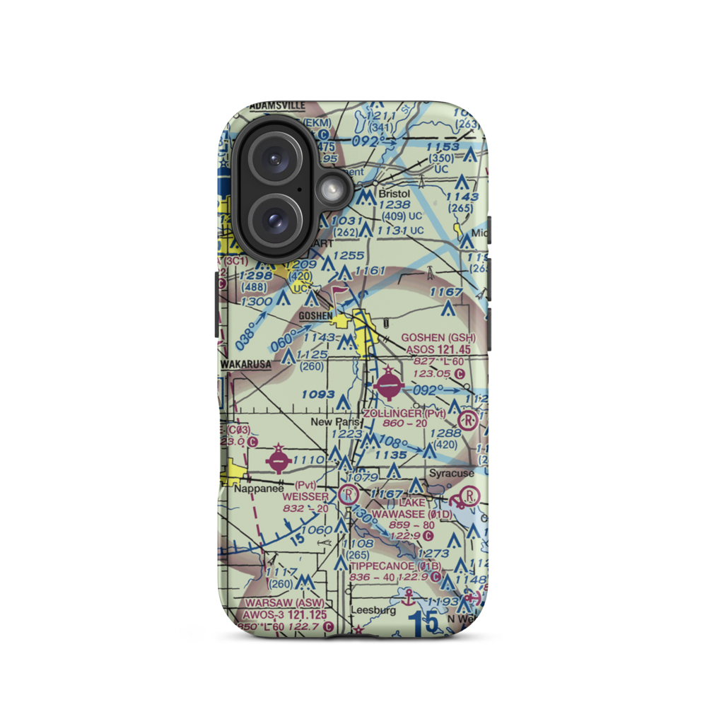 Brown Airport (35II) VFR Sectional  Tough iPhone Case iPhone 16 model shown